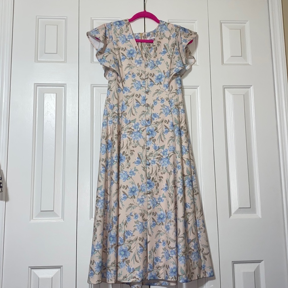 Calvin Klein Women's Flutter Sleeve V-Neck Dress NWOT size 4
